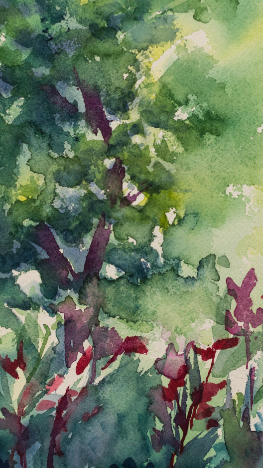 Une aquarelle bleue